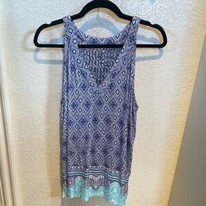 Skies are Blue- Edgar Border Knit Print Top